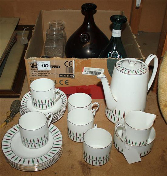 1960s coffee set, 2 decanters & cutlery
